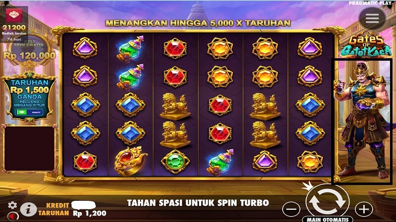 tampilan awal permainan gates of gatot kaca