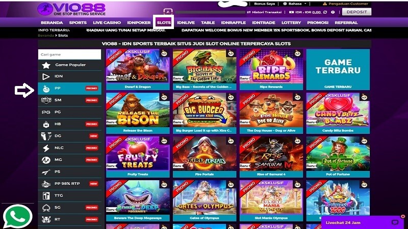 tampilan permainan slot