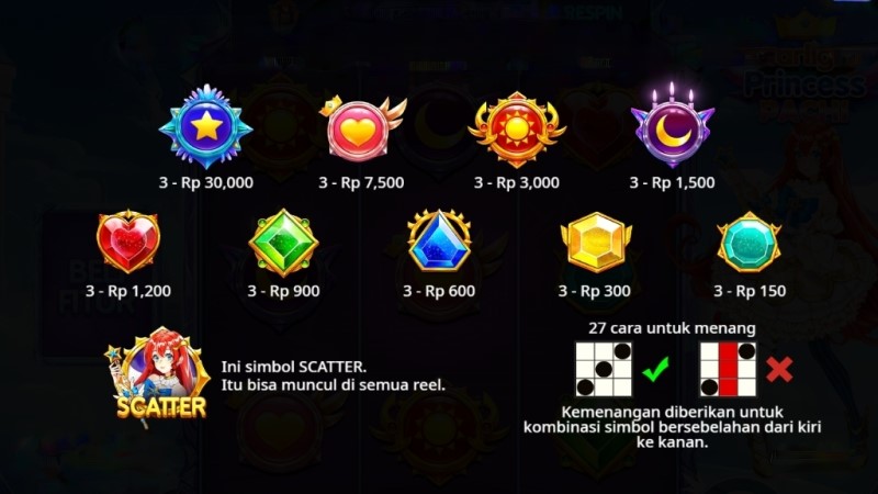 Simbol-Simbol Pembayaran - Starlight Princess PACHI
