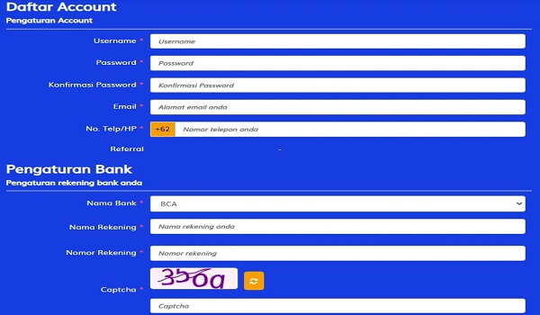 form pendaftaran situs arizona88